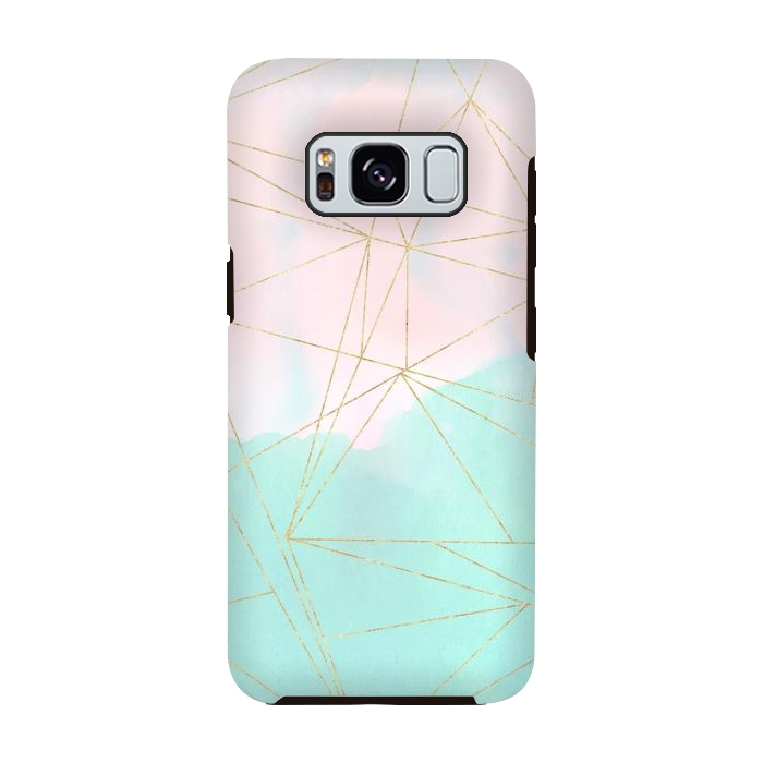 Galaxy S8 StrongFit Watercolor abstract and golden triangles design by InovArts