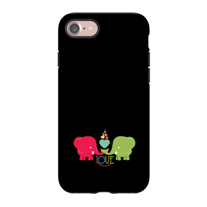 iPhone 7 StrongFit colorful elephants love by TMSarts