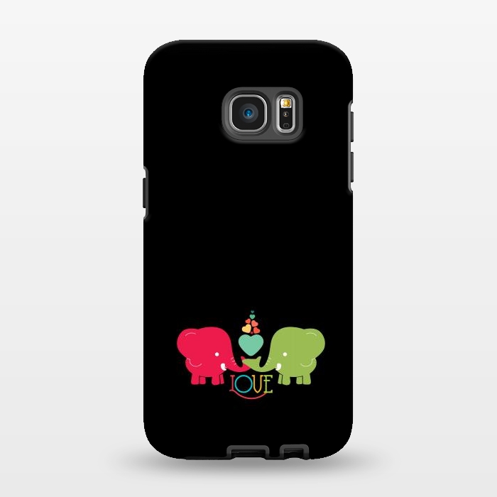 Galaxy S7 EDGE StrongFit colorful elephants love by TMSarts