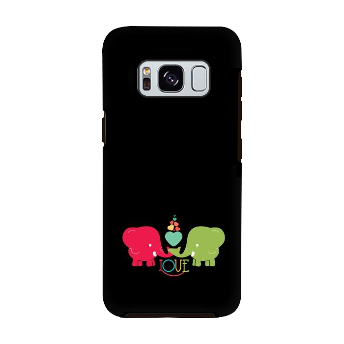 Galaxy S8 StrongFit colorful elephants love by TMSarts