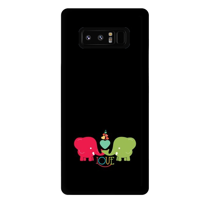 Galaxy Note 8 StrongFit colorful elephants love by TMSarts