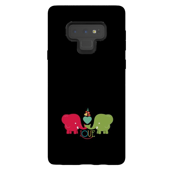 Galaxy Note 9 StrongFit colorful elephants love by TMSarts