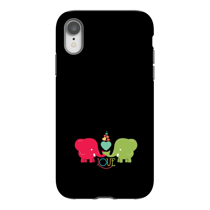 iPhone Xr StrongFit colorful elephants love by TMSarts