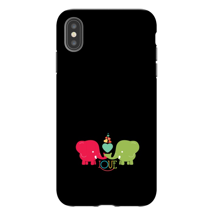 iPhone Xs Max StrongFit colorful elephants love by TMSarts