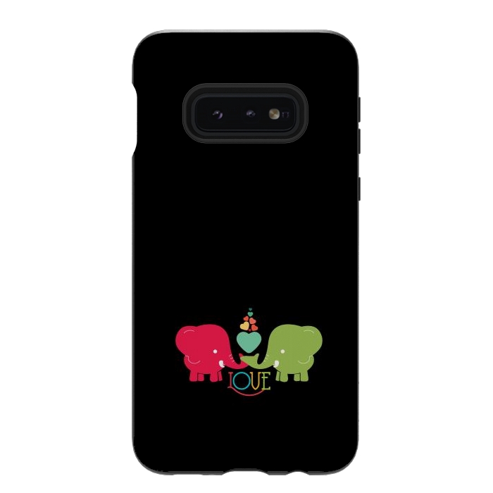 Galaxy S10e StrongFit colorful elephants love by TMSarts
