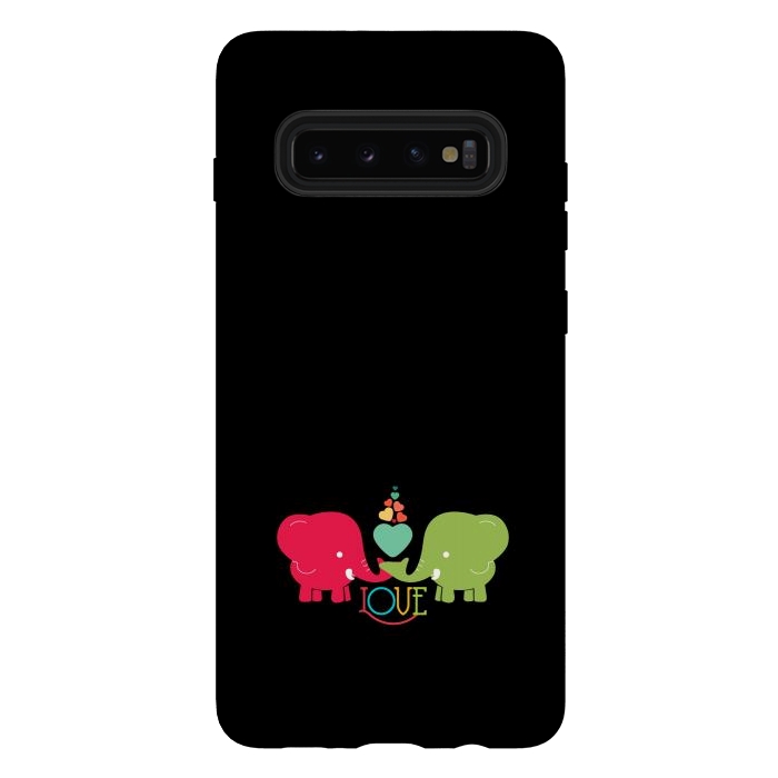 Galaxy S10 plus StrongFit colorful elephants love by TMSarts