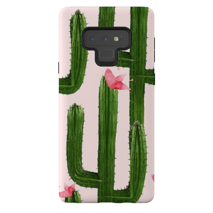 Galaxy Note 9 StrongFit Happy Cacti by Uma Prabhakar Gokhale