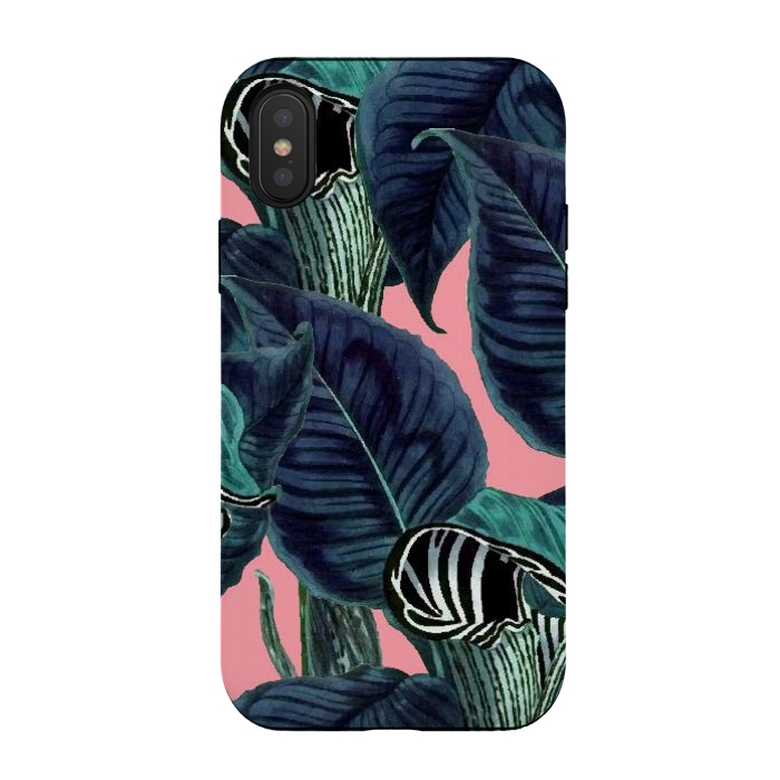 iPhone Xs / X StrongFit Tropical Flower Pattern by Uma Prabhakar Gokhale