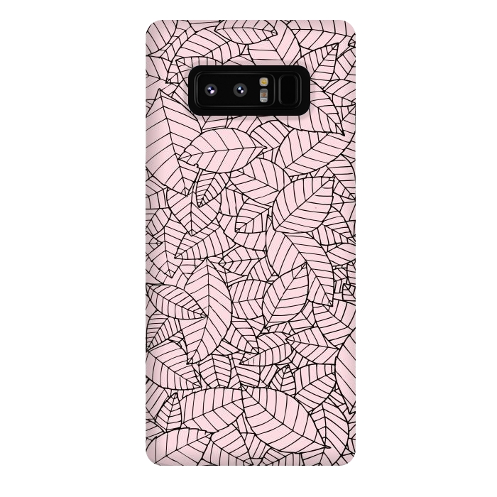 Galaxy Note 8 StrongFit Leaves Pattern B&W by Mangulica