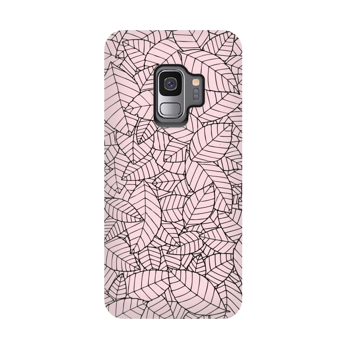 Galaxy S9 StrongFit Leaves Pattern B&W by Mangulica