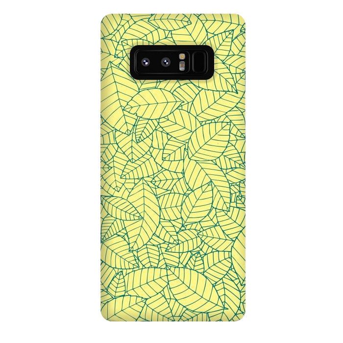 Galaxy Note 8 StrongFit Blue Leaves Pattern by Mangulica