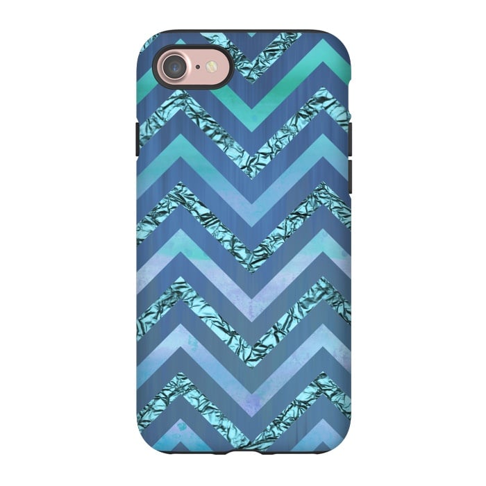 iPhone 7 StrongFit Blue Chevron Elegant by Andrea Haase