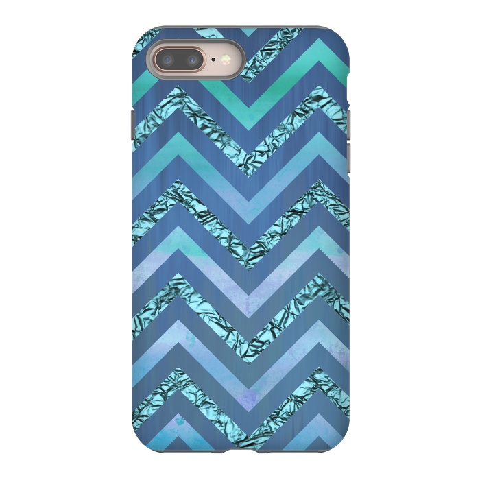 iPhone 7 plus StrongFit Blue Chevron Elegant by Andrea Haase