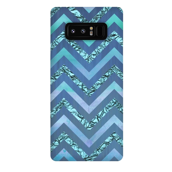 Galaxy Note 8 StrongFit Blue Chevron Elegant by Andrea Haase