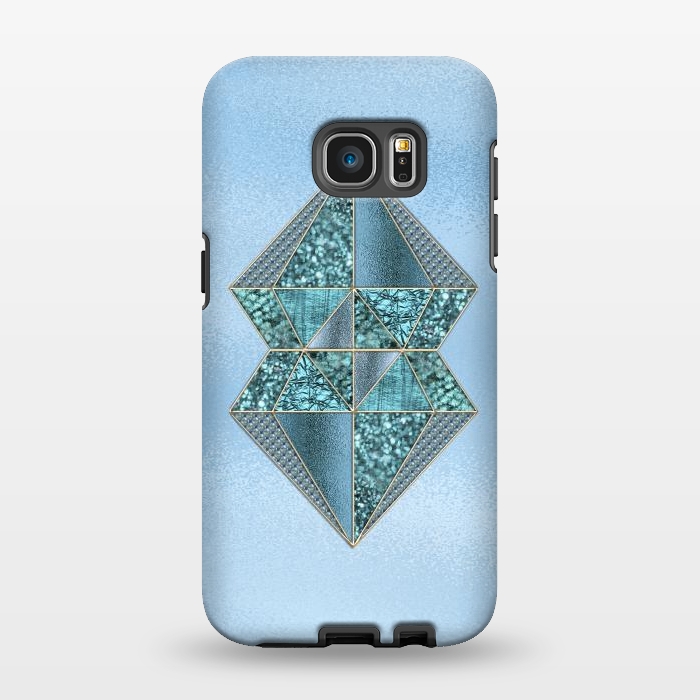 Galaxy S7 EDGE StrongFit Blue Double Diamond 2 by Andrea Haase