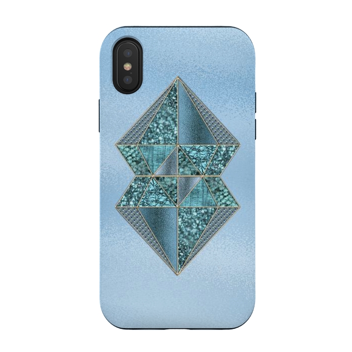 iPhone Xs / X StrongFit Blue Double Diamond 2 by Andrea Haase