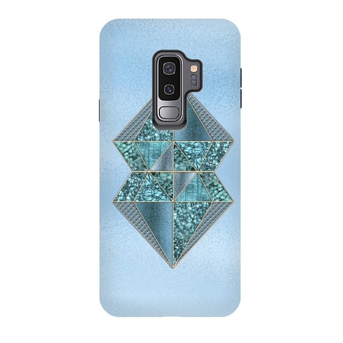 Galaxy S9 plus StrongFit Blue Double Diamond 2 by Andrea Haase