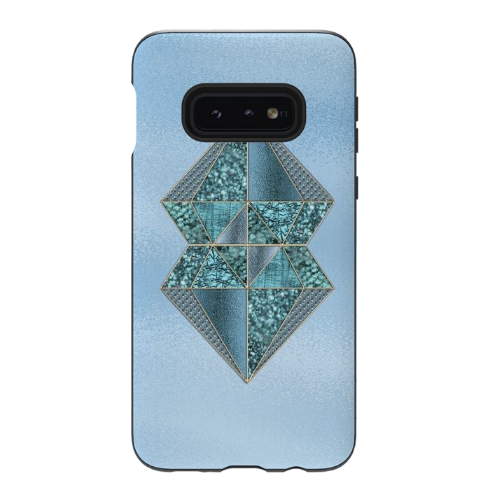 Galaxy S10e StrongFit Blue Double Diamond 2 by Andrea Haase