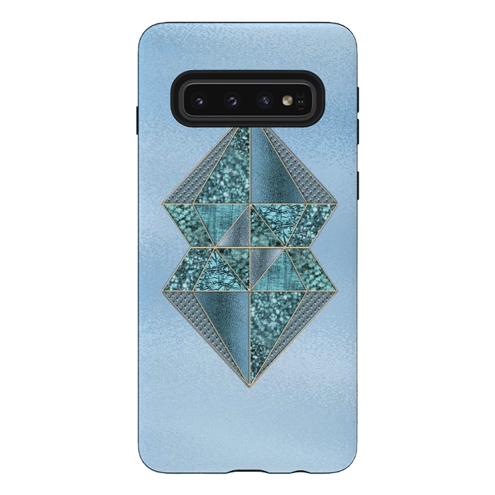 Galaxy S10 StrongFit Blue Double Diamond 2 by Andrea Haase