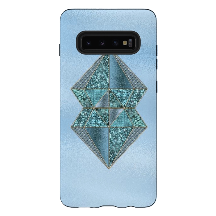 Galaxy S10 plus StrongFit Blue Double Diamond 2 by Andrea Haase