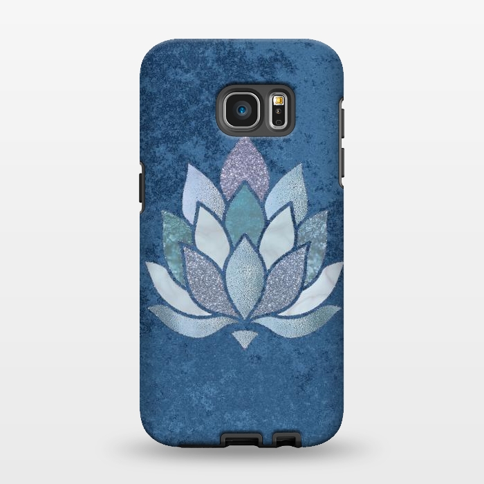 Galaxy S7 EDGE StrongFit Precious Blue Lotus Flower 2 by Andrea Haase