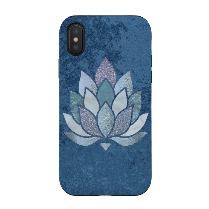 iPhone Xs / X StrongFit Precious Blue Lotus Flower 2 by Andrea Haase