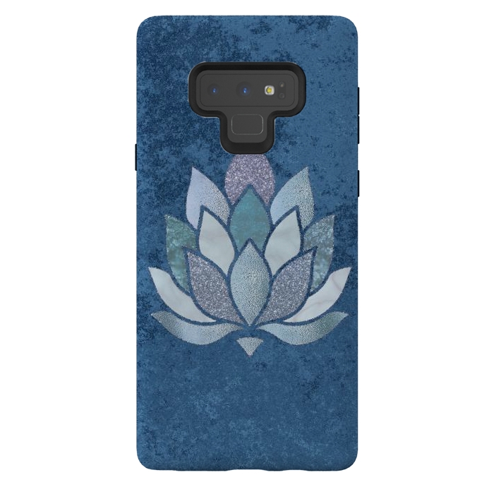 Galaxy Note 9 StrongFit Precious Blue Lotus Flower 2 by Andrea Haase