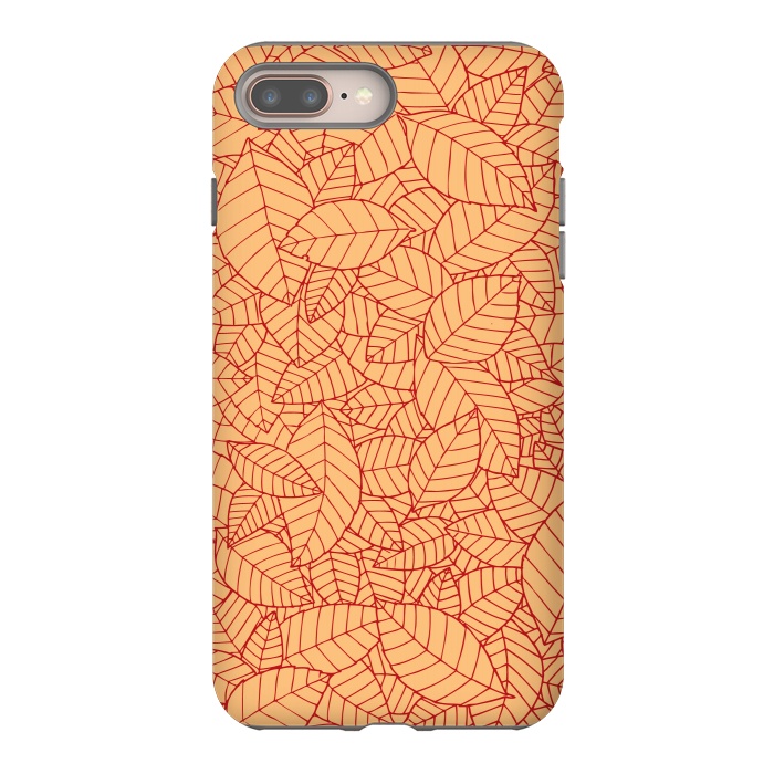 iPhone 7 plus StrongFit Red Leaves Pattern by Mangulica