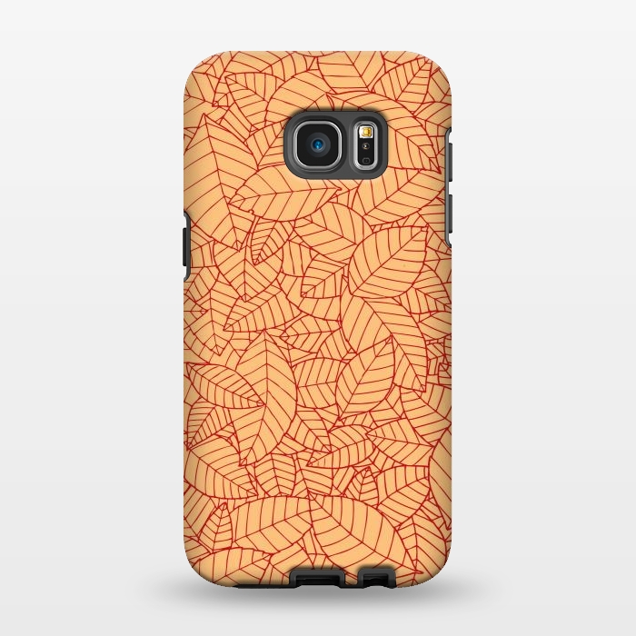 Galaxy S7 EDGE StrongFit Red Leaves Pattern by Mangulica