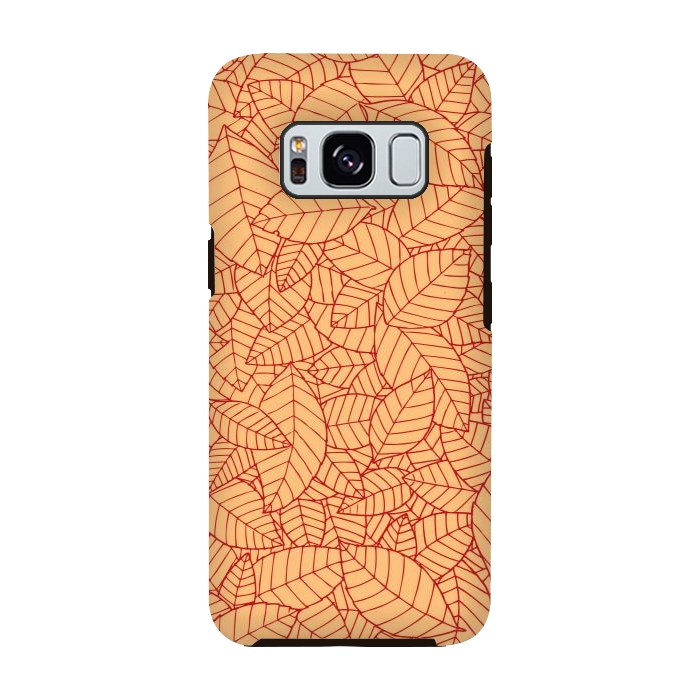 Galaxy S8 StrongFit Red Leaves Pattern by Mangulica