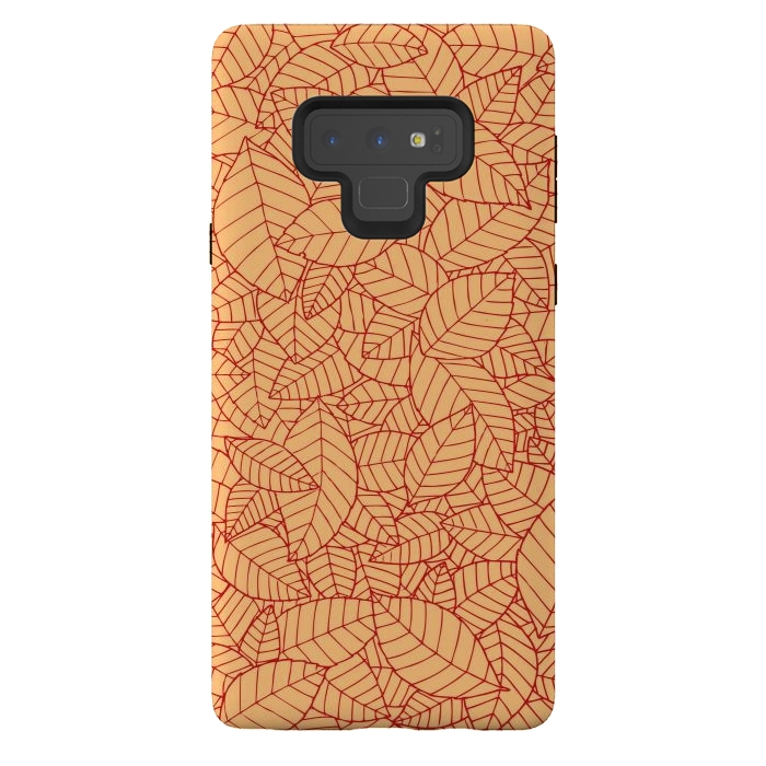Galaxy Note 9 StrongFit Red Leaves Pattern by Mangulica