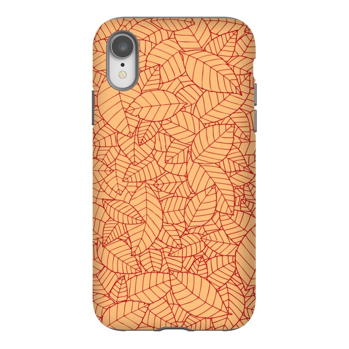 iPhone Xr StrongFit Red Leaves Pattern by Mangulica