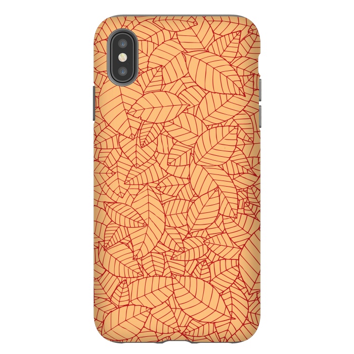 iPhone Xs Max StrongFit Red Leaves Pattern by Mangulica