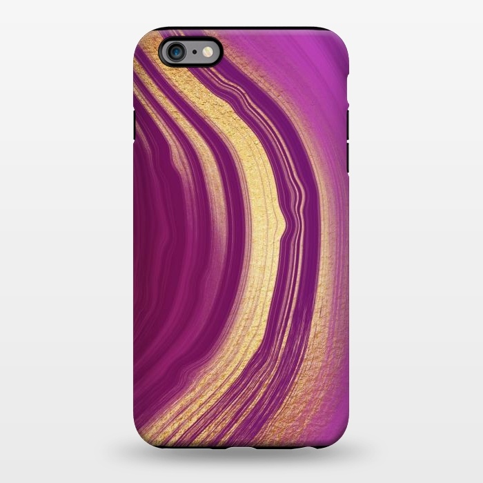 iPhone 6/6s plus StrongFit Magenta Pink Marble and gold gemstone  by  Utart