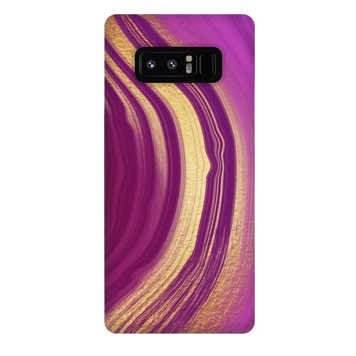 Galaxy Note 8 StrongFit Magenta Pink Marble and gold gemstone  by  Utart