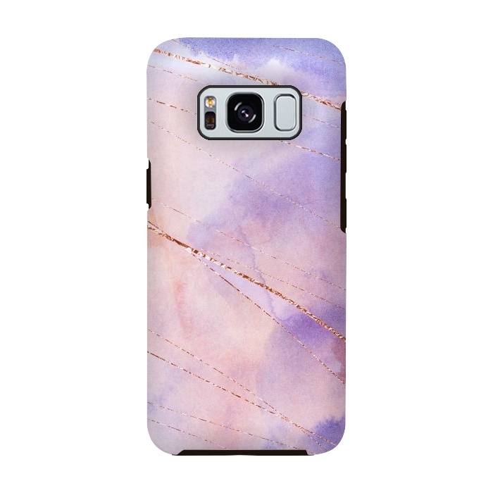 Galaxy S8 StrongFit Purple and Pink Watercolor Marble with rosegold veins by  Utart