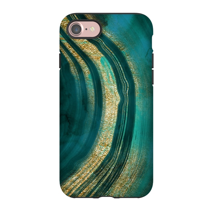 iPhone 7 StrongFit Malachite green and gold marble  by  Utart