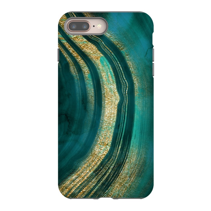 iPhone 7 plus StrongFit Malachite green and gold marble  by  Utart
