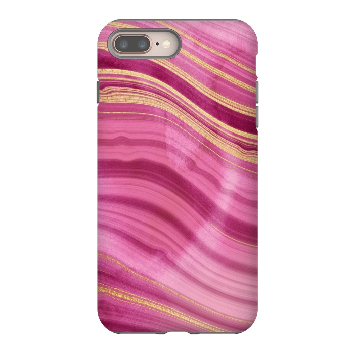 iPhone 7 plus StrongFit Pink and Gold Mermaid Glitter Marble Waves by  Utart