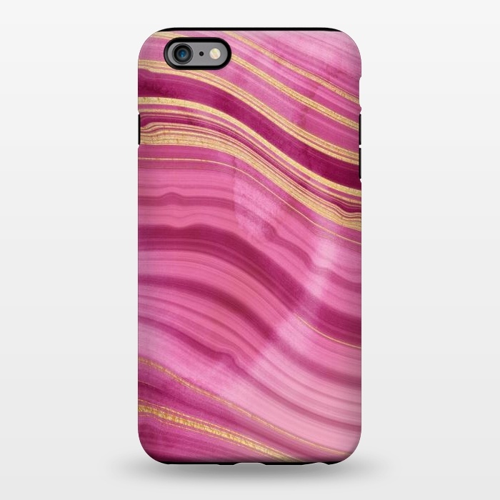 iPhone 6/6s plus StrongFit Pink and Gold Mermaid Glitter Marble Waves by  Utart