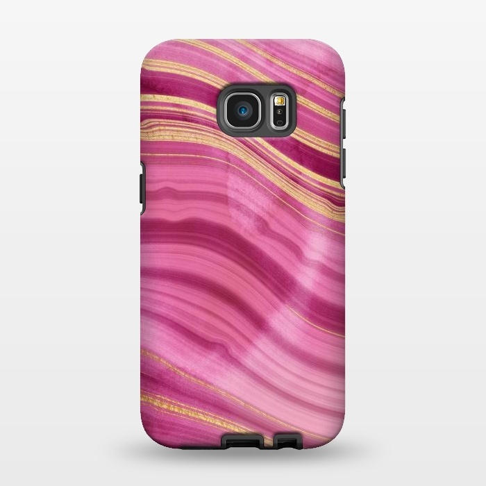 Galaxy S7 EDGE StrongFit Pink and Gold Mermaid Glitter Marble Waves by  Utart