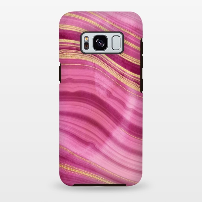 Galaxy S8 plus StrongFit Pink and Gold Mermaid Glitter Marble Waves by  Utart