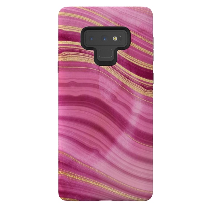 Galaxy Note 9 StrongFit Pink and Gold Mermaid Glitter Marble Waves by  Utart