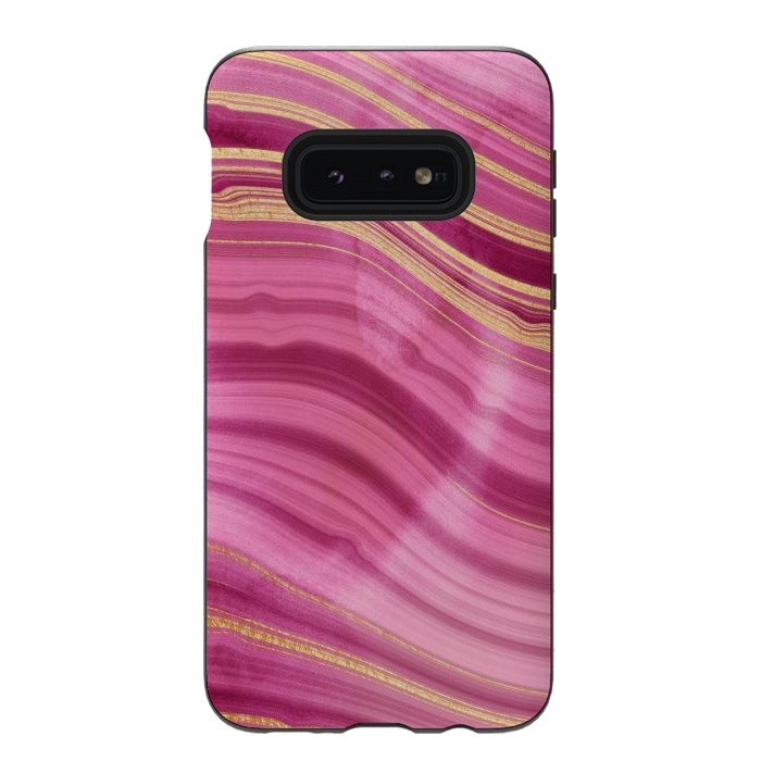 Galaxy S10e StrongFit Pink and Gold Mermaid Glitter Marble Waves by  Utart