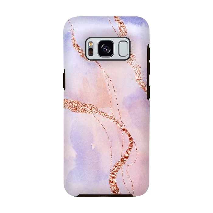 Galaxy S8 StrongFit Pink and Blush Marble Ink with rosegold glitter veins by  Utart