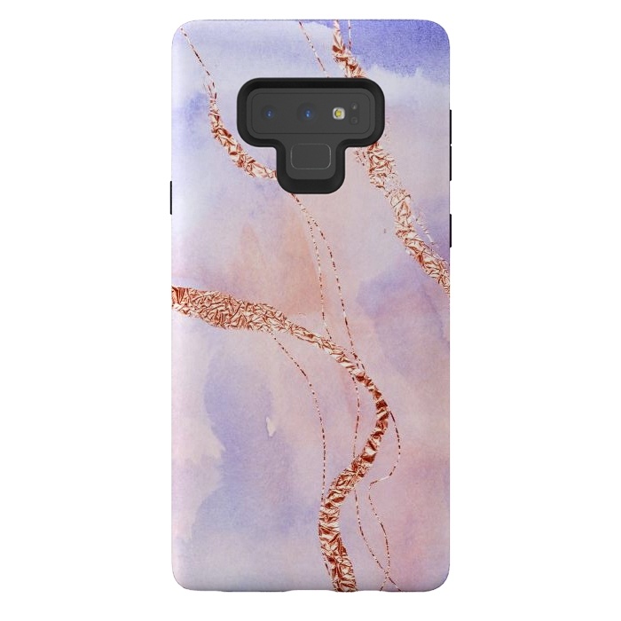 Galaxy Note 9 StrongFit Pink and Blush Marble Ink with rosegold glitter veins by  Utart