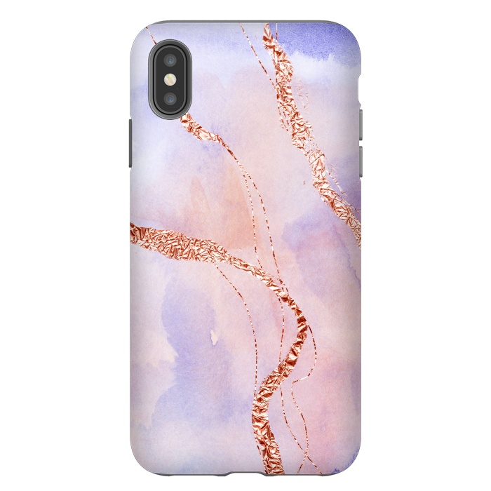iPhone Xs Max StrongFit Pink and Blush Marble Ink with rosegold glitter veins by  Utart