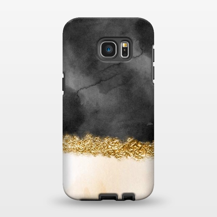 Galaxy S7 EDGE StrongFit Black and Blush Ink with gold glitter stripe by  Utart