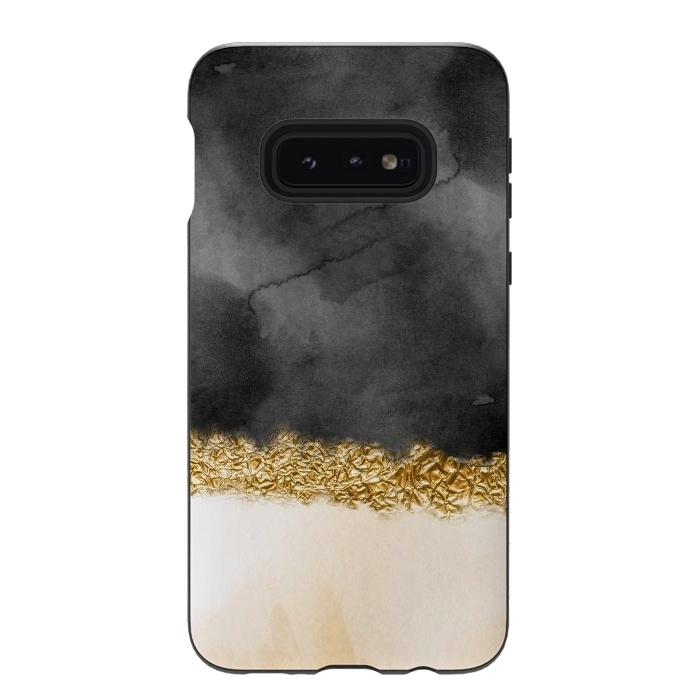 Galaxy S10e StrongFit Black and Blush Ink with gold glitter stripe by  Utart