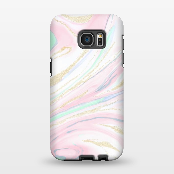 Galaxy S7 EDGE StrongFit Classy marbleized abstract design by InovArts